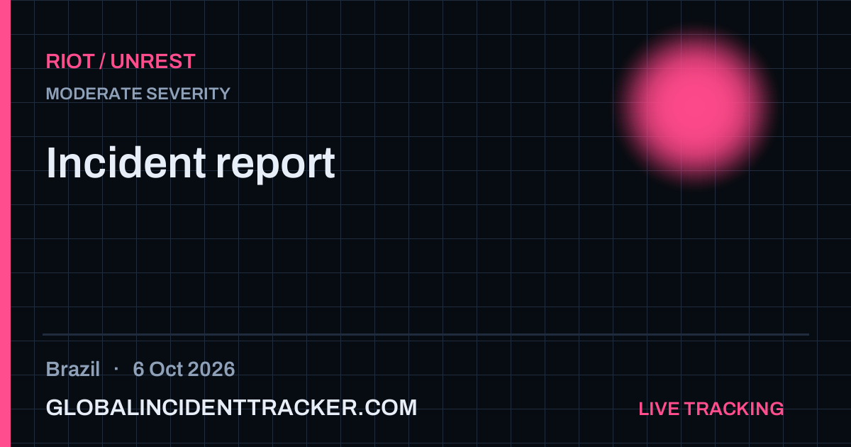 Riot / Unrest incident in Brazil on 6 October 2026 — Global Incident Tracker report card