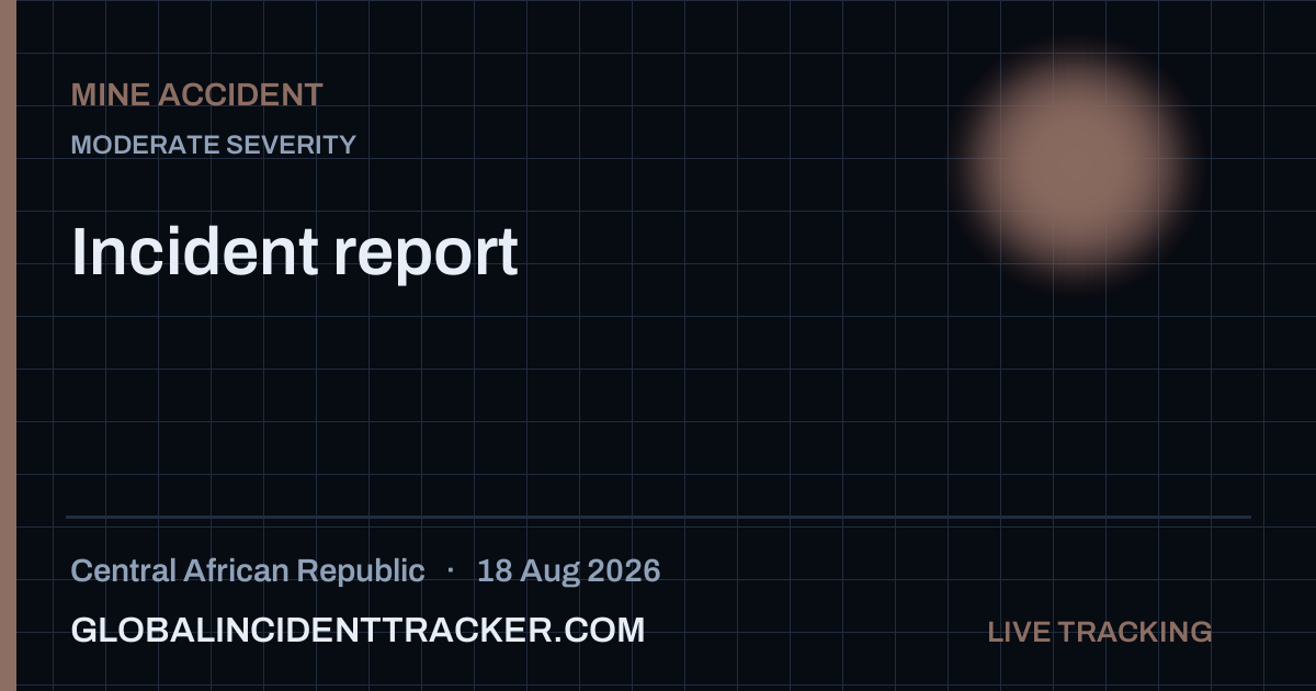 Mine Accident incident in Central African Republic on 18 August 2026 — Global Incident Tracker report card