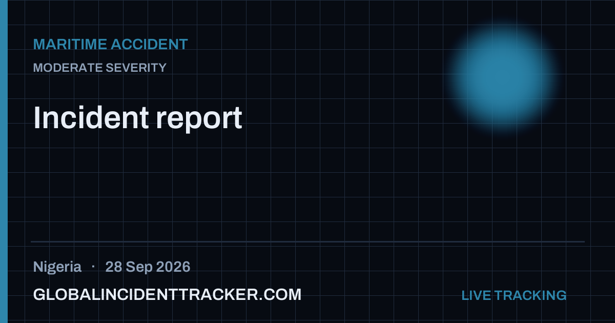 Maritime Accident incident in Nigeria on 28 September 2026 — Global Incident Tracker report card