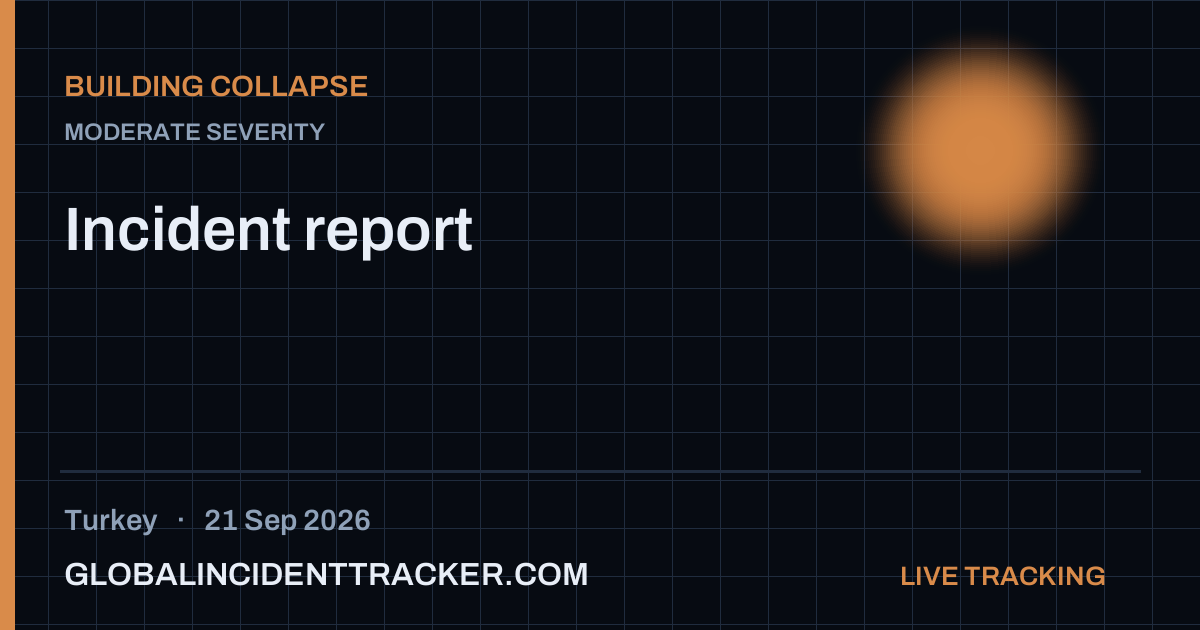 Building Collapse incident in Turkey on 21 September 2026 — Global Incident Tracker report card