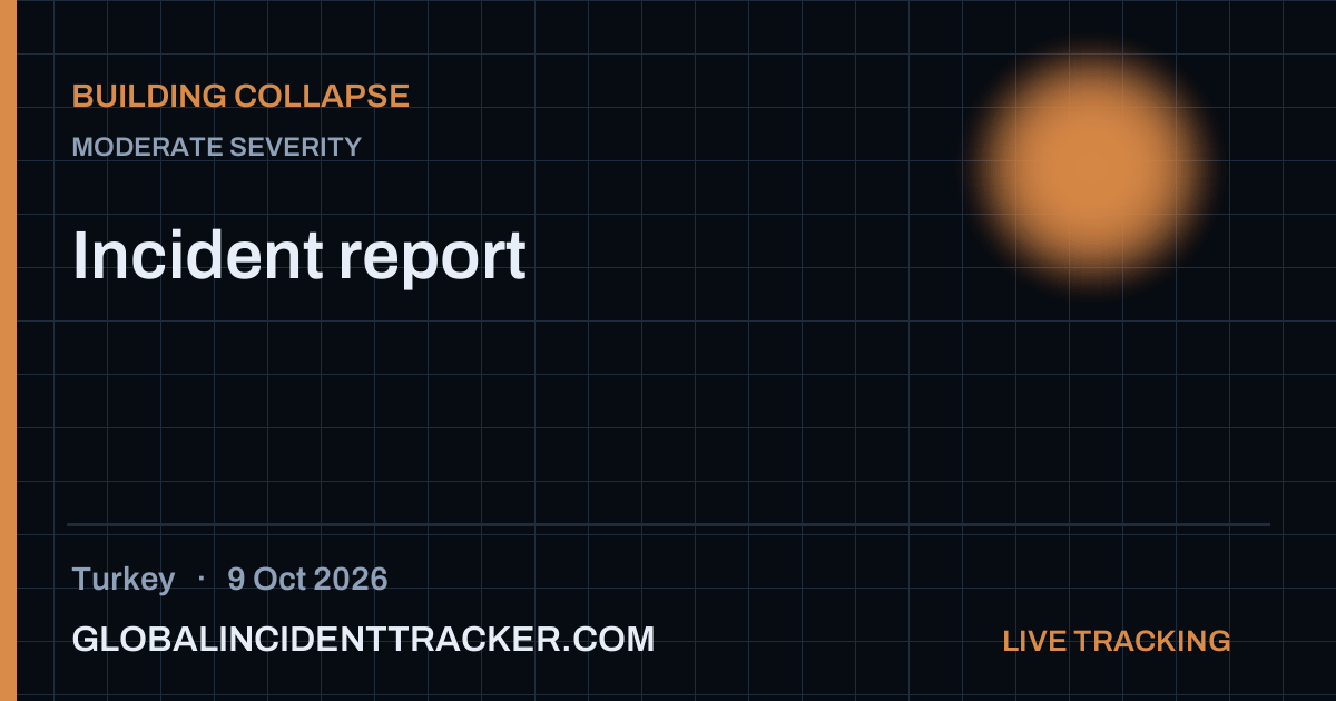 Building Collapse incident in Turkey on 9 October 2026 — Global Incident Tracker report card
