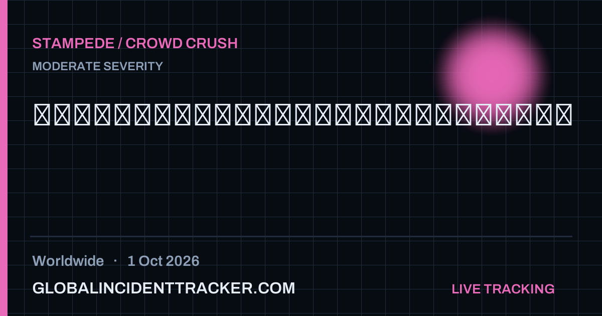 Stampede / Crowd Crush incident in worldwide on 1 October 2026 — Global Incident Tracker report card