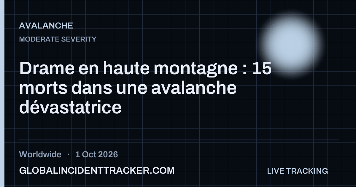Avalanche incident in worldwide on 1 October 2026 — Global Incident Tracker report card