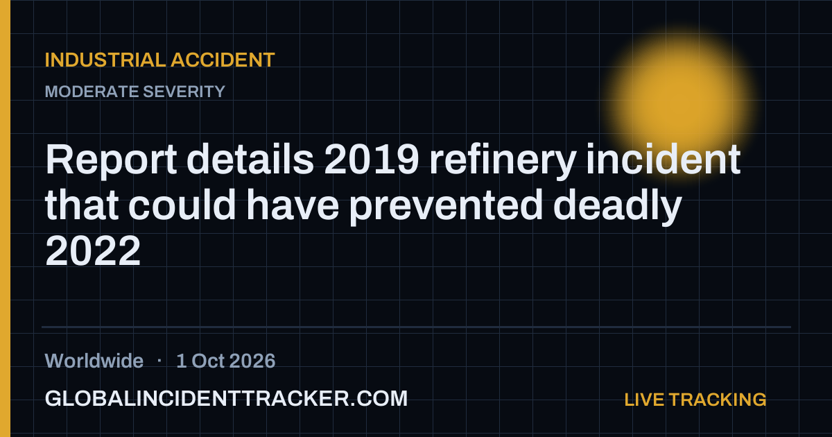Industrial Accident incident in worldwide on 1 October 2026 — Global Incident Tracker report card