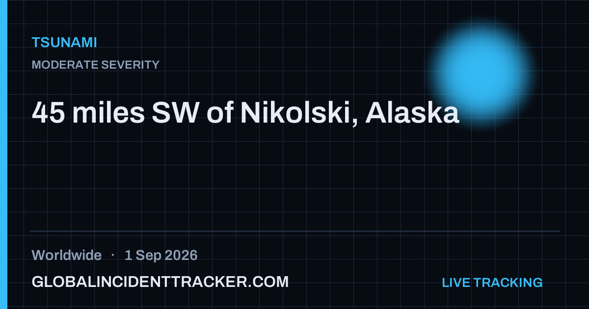 Tsunami incident in worldwide on 1 September 2026 — Global Incident Tracker report card