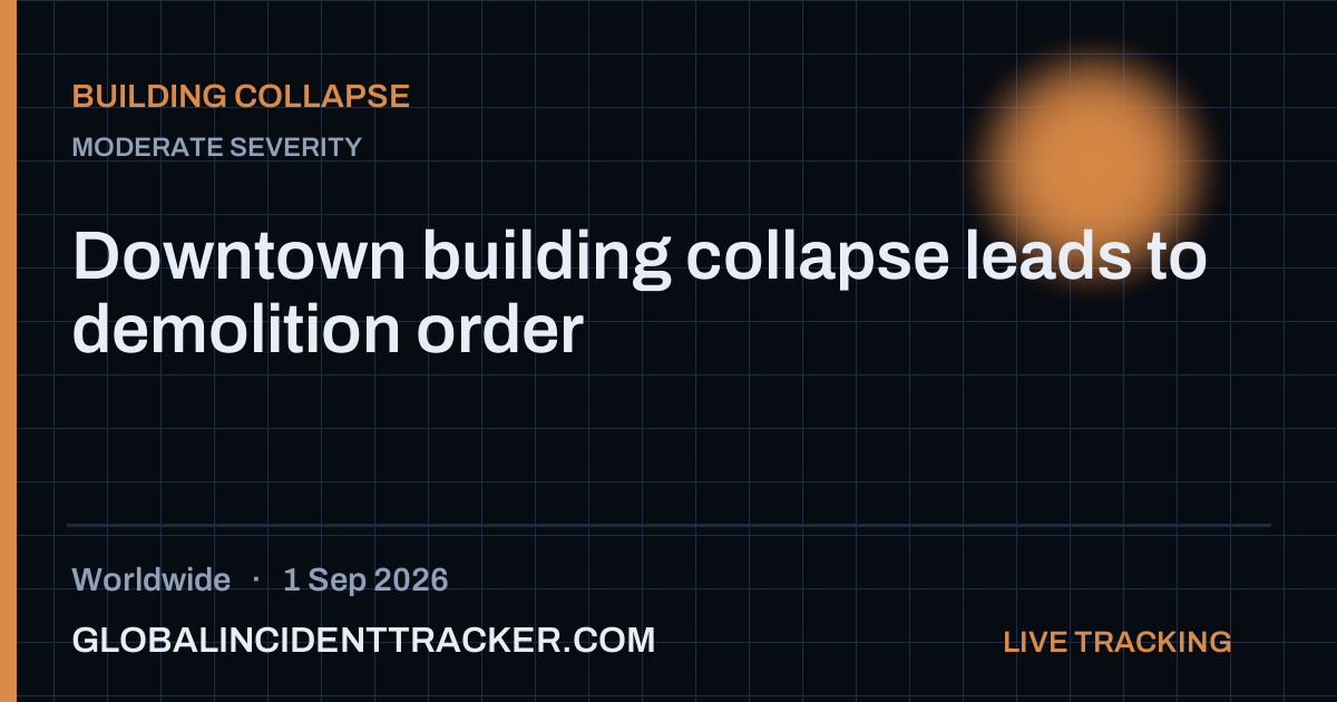 Building Collapse incident in worldwide on 1 September 2026 — Global Incident Tracker report card