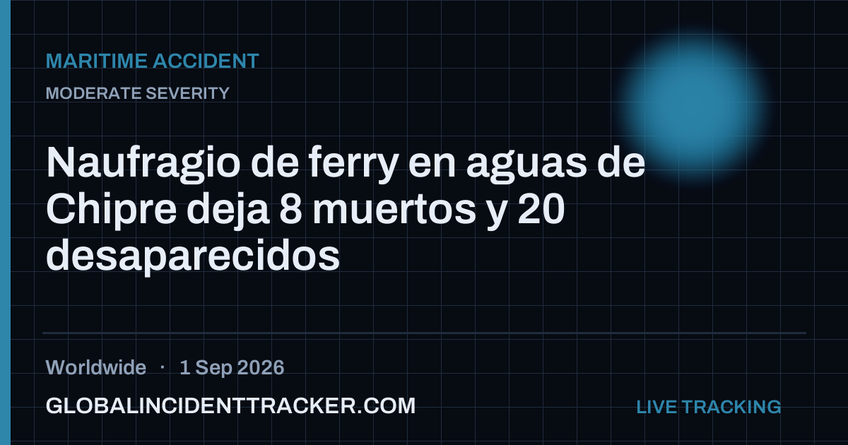 Maritime Accident incident in worldwide on 1 September 2026 — Global Incident Tracker report card