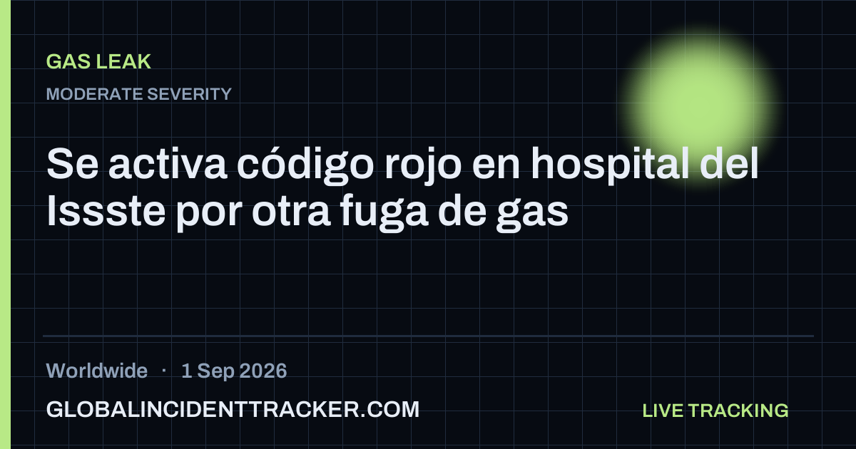 Gas Leak incident in worldwide on 1 September 2026 — Global Incident Tracker report card