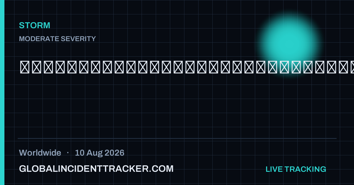 Storm incident in worldwide on 10 August 2026 — Global Incident Tracker report card