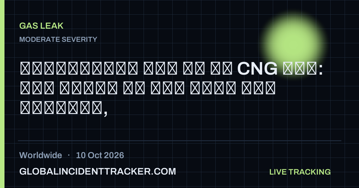 Gas Leak incident in worldwide on 10 October 2026 — Global Incident Tracker report card