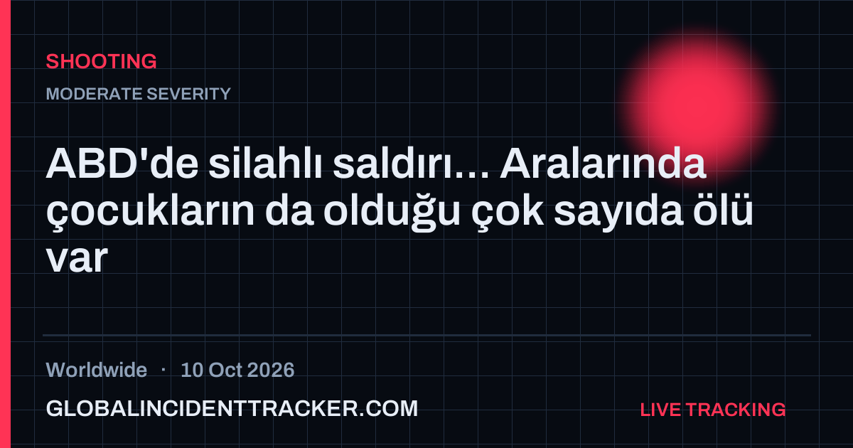 Shooting incident in worldwide on 10 October 2026 — Global Incident Tracker report card