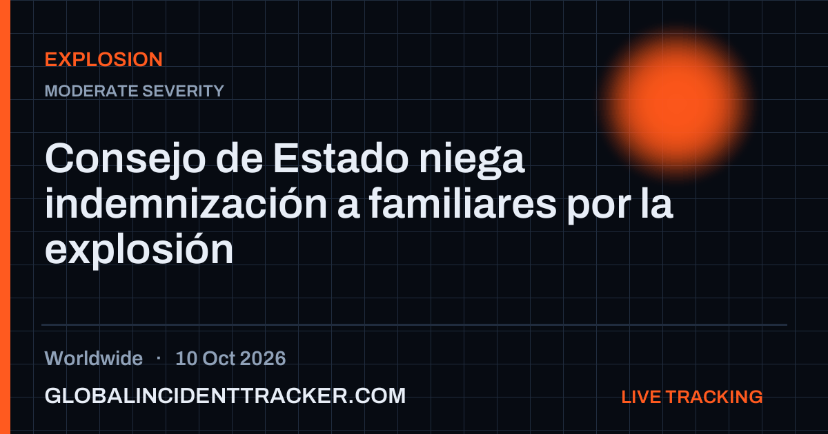 Explosion incident in worldwide on 10 October 2026 — Global Incident Tracker report card