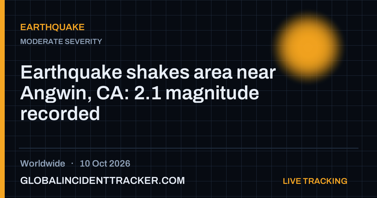 Earthquake incident in worldwide on 10 October 2026 — Global Incident Tracker report card