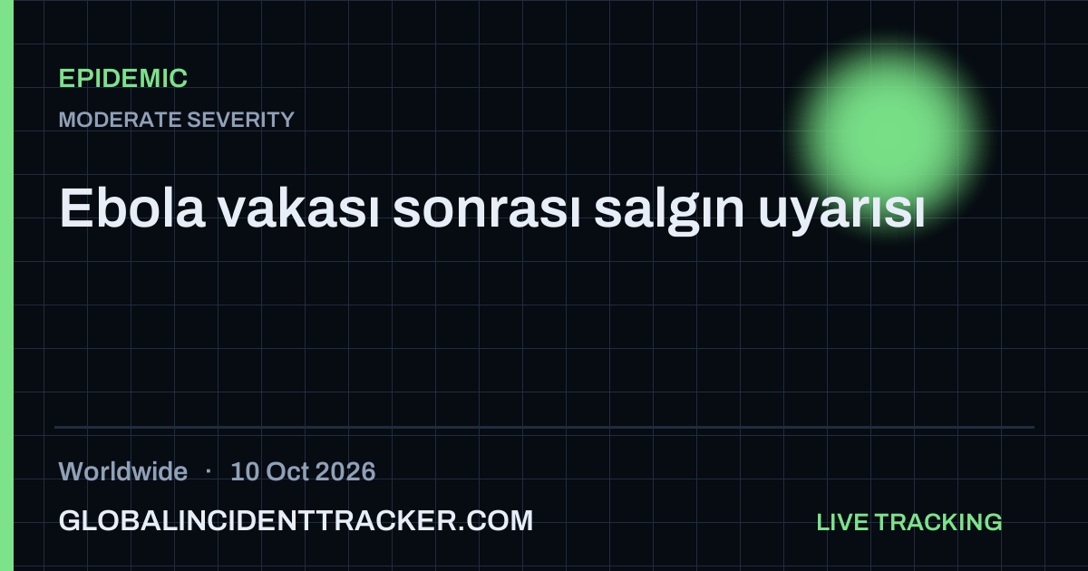 Epidemic incident in worldwide on 10 October 2026 — Global Incident Tracker report card