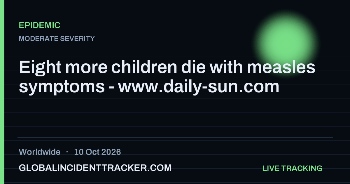 Epidemic incident in worldwide on 10 October 2026 — Global Incident Tracker report card