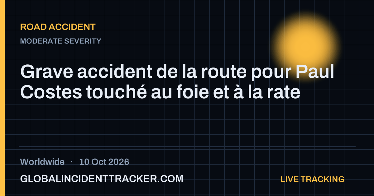 Road Accident incident in worldwide on 10 October 2026 — Global Incident Tracker report card