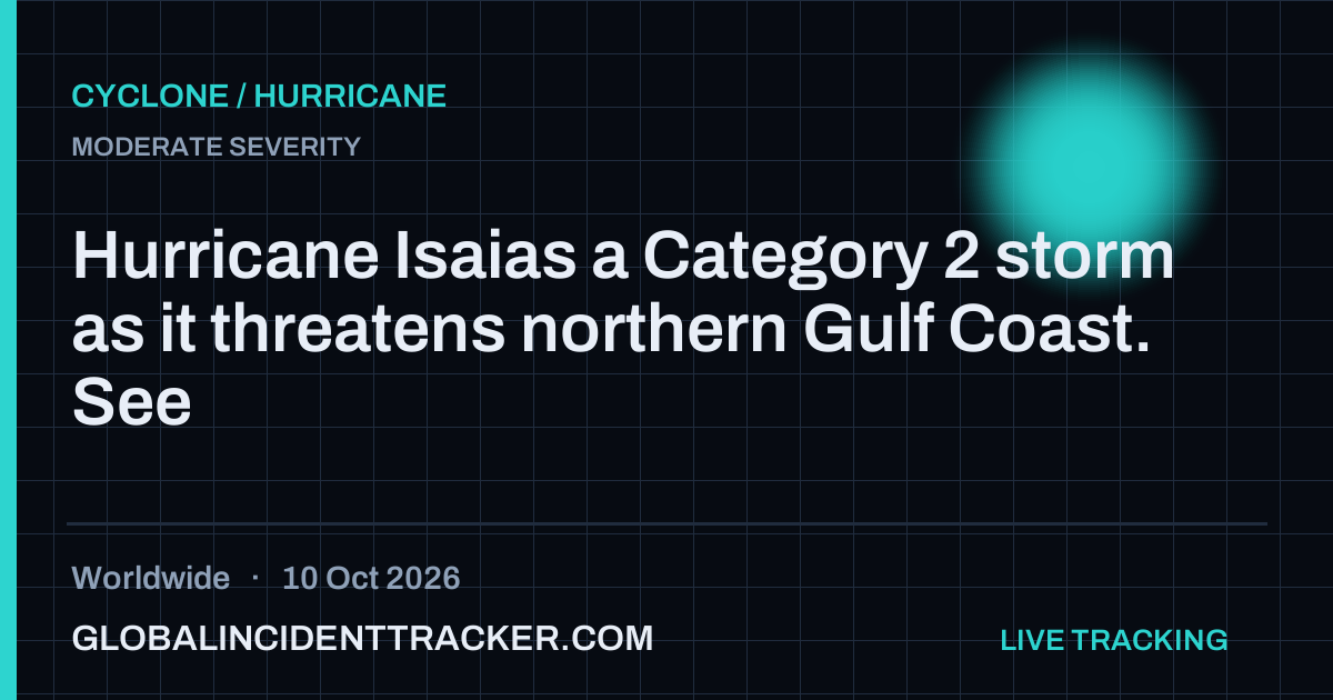 Cyclone / Hurricane incident in worldwide on 10 October 2026 — Global Incident Tracker report card