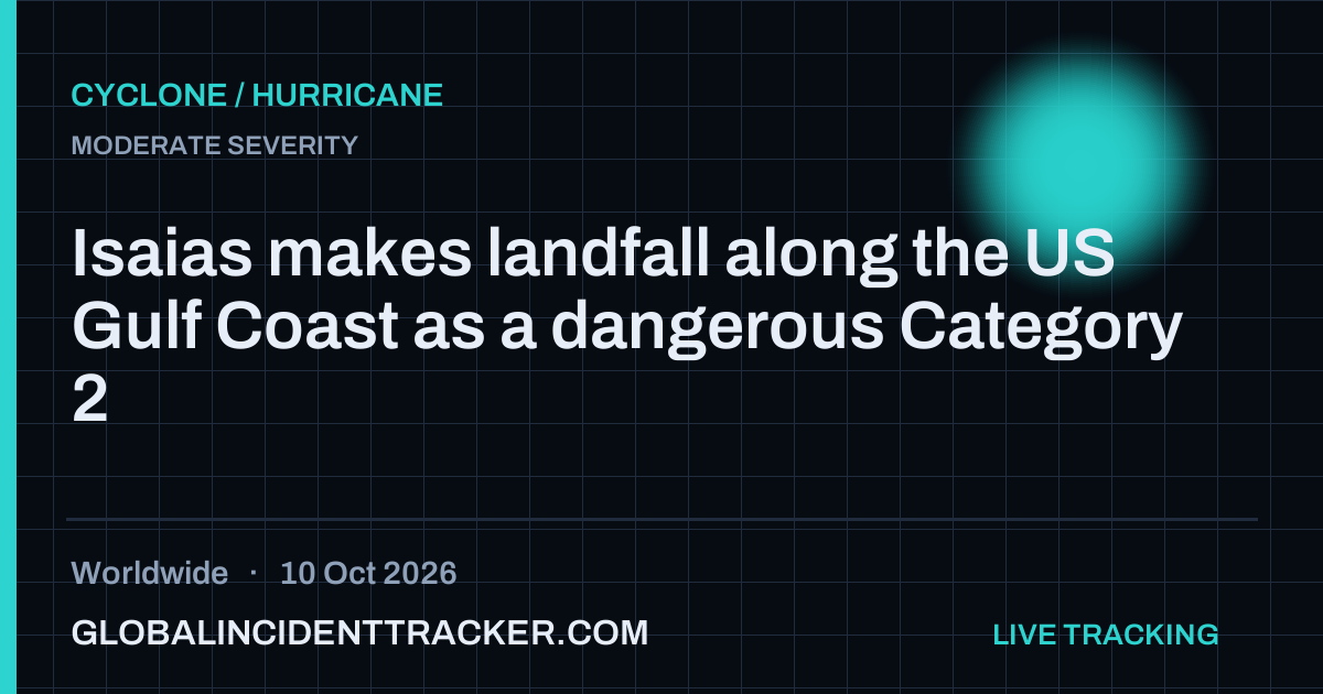 Cyclone / Hurricane incident in worldwide on 10 October 2026 — Global Incident Tracker report card