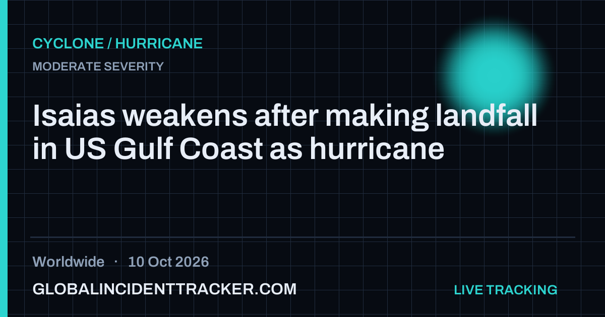 Cyclone / Hurricane incident in worldwide on 10 October 2026 — Global Incident Tracker report card