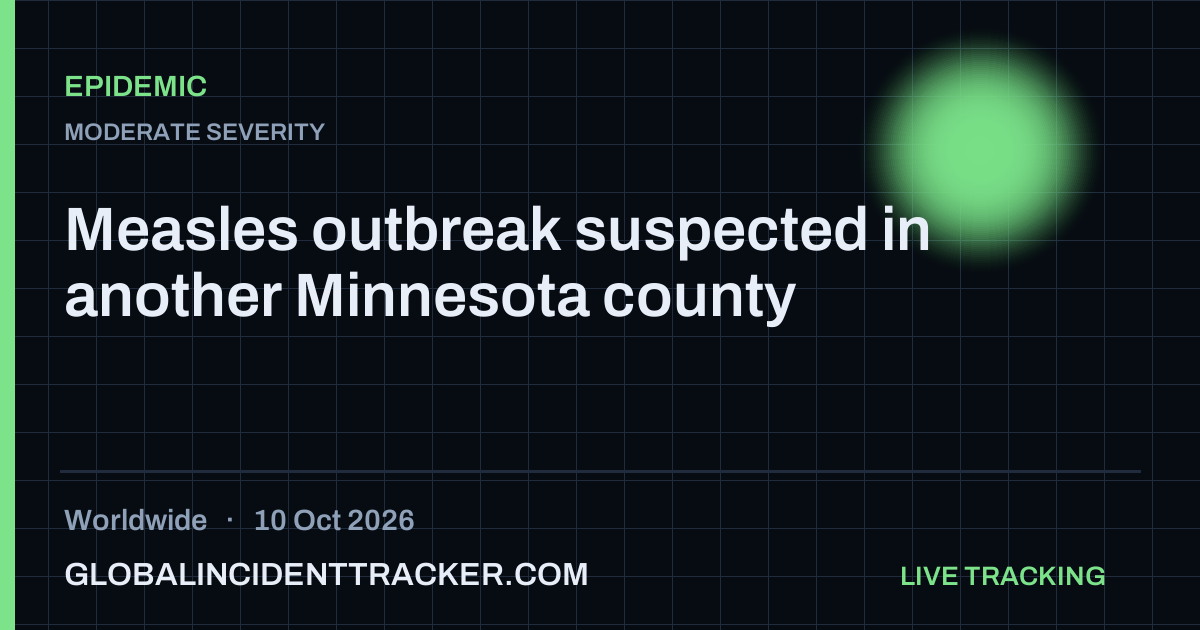 Epidemic incident in worldwide on 10 October 2026 — Global Incident Tracker report card