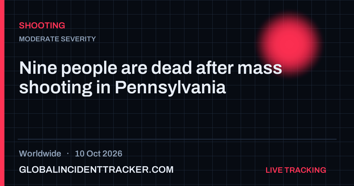 Shooting incident in worldwide on 10 October 2026 — Global Incident Tracker report card