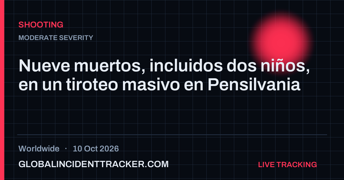 Shooting incident in worldwide on 10 October 2026 — Global Incident Tracker report card