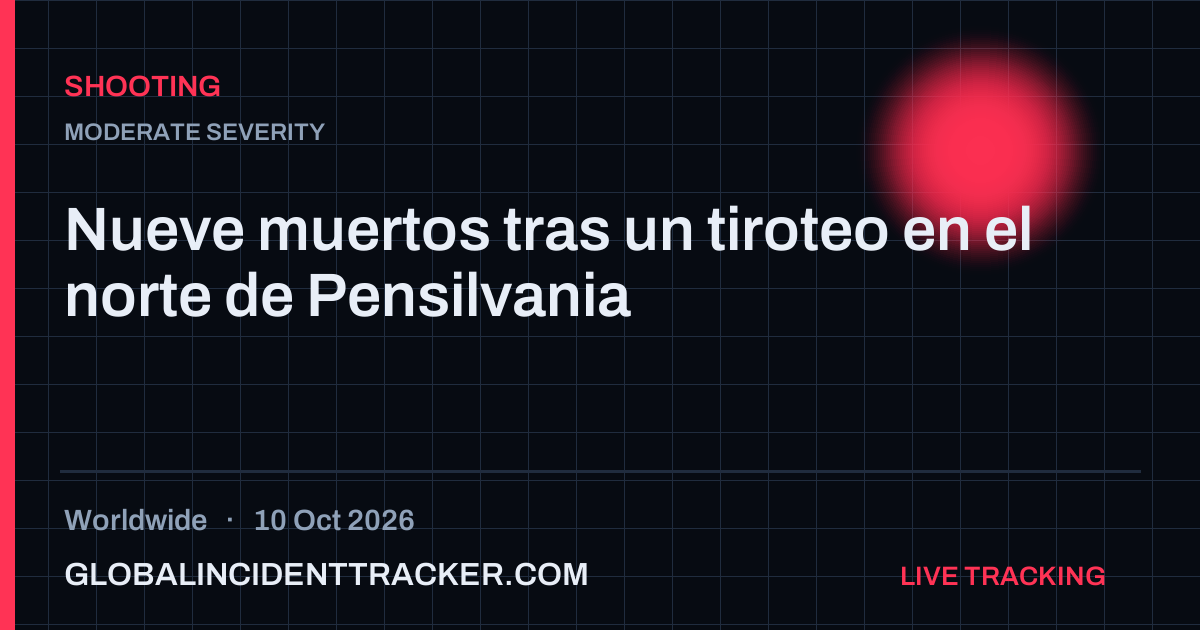Shooting incident in worldwide on 10 October 2026 — Global Incident Tracker report card