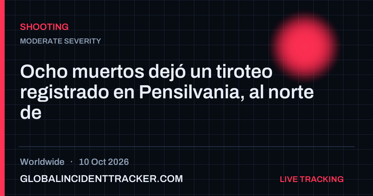 Shooting incident in worldwide on 10 October 2026 — Global Incident Tracker report card