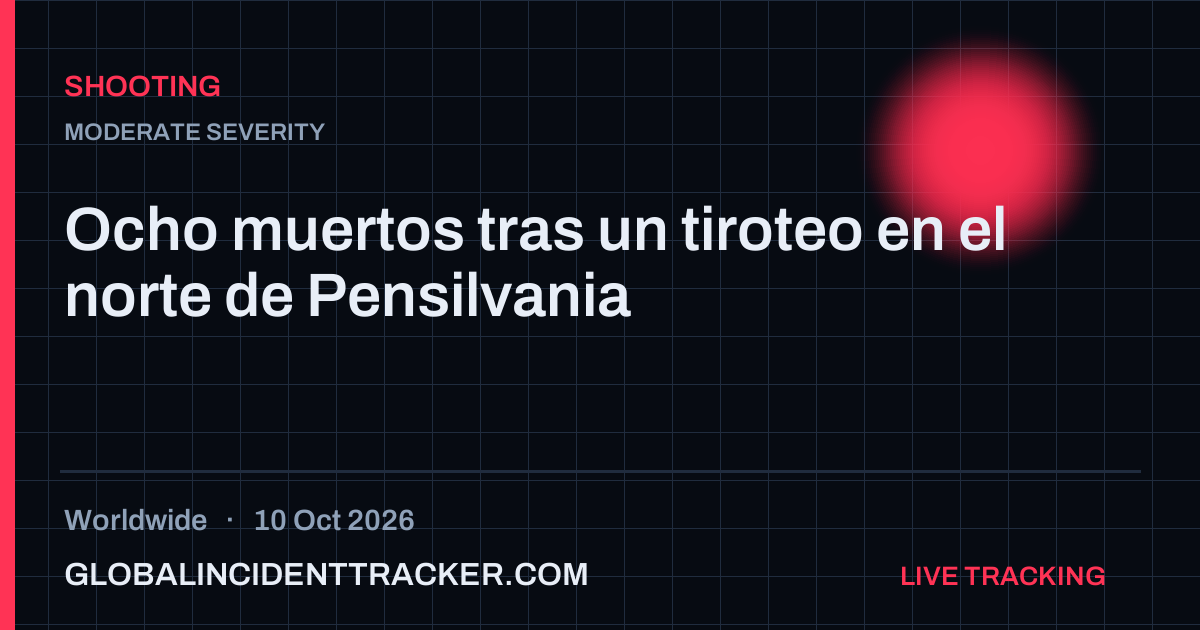 Shooting incident in worldwide on 10 October 2026 — Global Incident Tracker report card