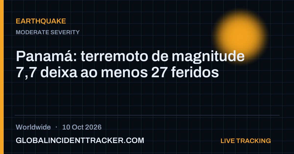Earthquake incident in worldwide on 10 October 2026 — Global Incident Tracker report card