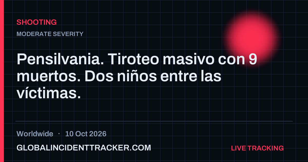 Shooting incident in worldwide on 10 October 2026 — Global Incident Tracker report card