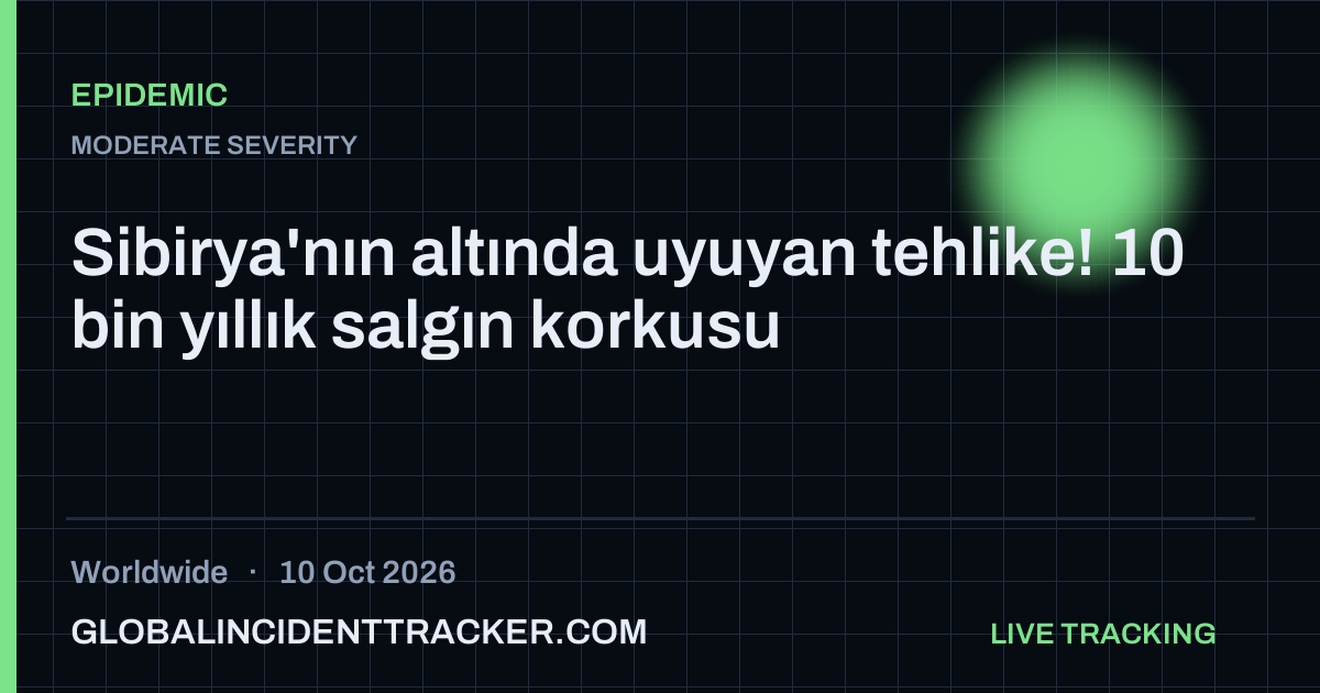 Epidemic incident in worldwide on 10 October 2026 — Global Incident Tracker report card