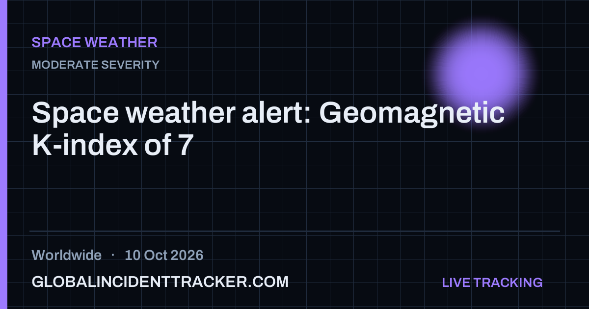Space Weather incident in worldwide on 10 October 2026 — Global Incident Tracker report card