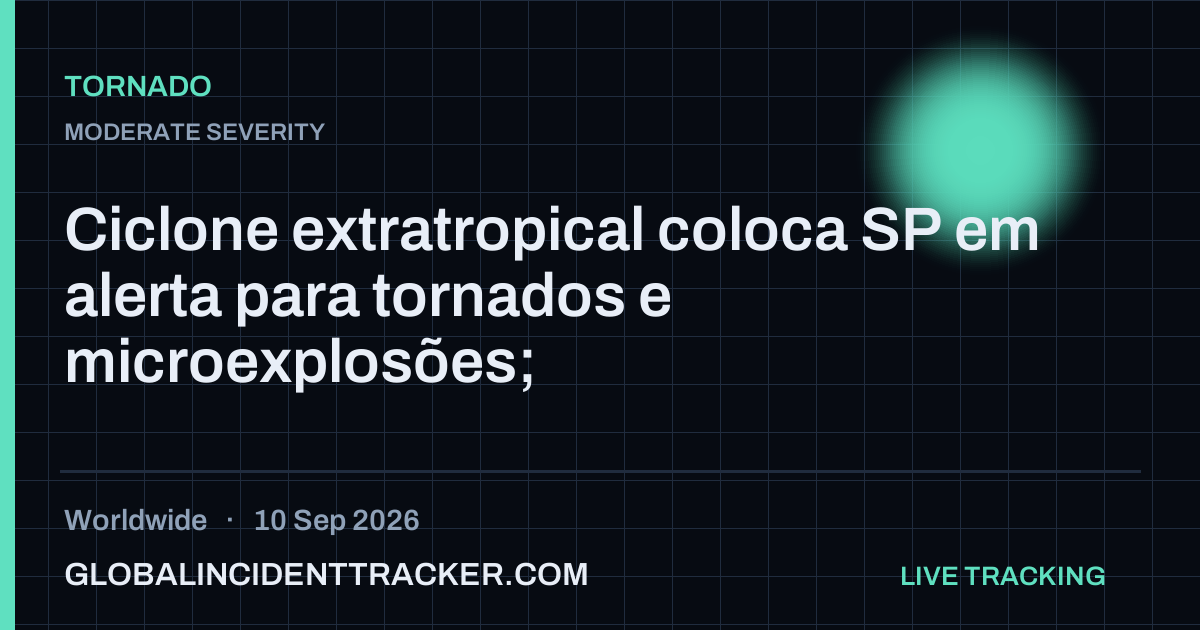 Tornado incident in worldwide on 10 September 2026 — Global Incident Tracker report card