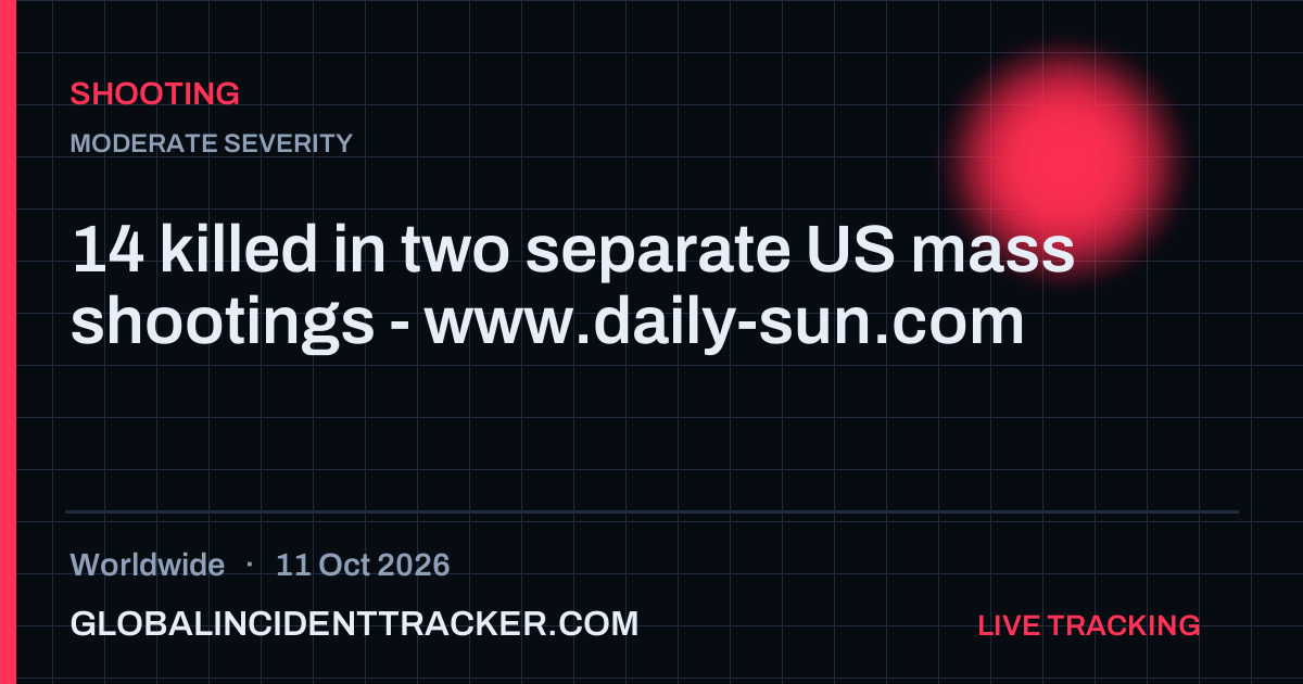 Shooting incident in worldwide on 11 October 2026 — Global Incident Tracker report card