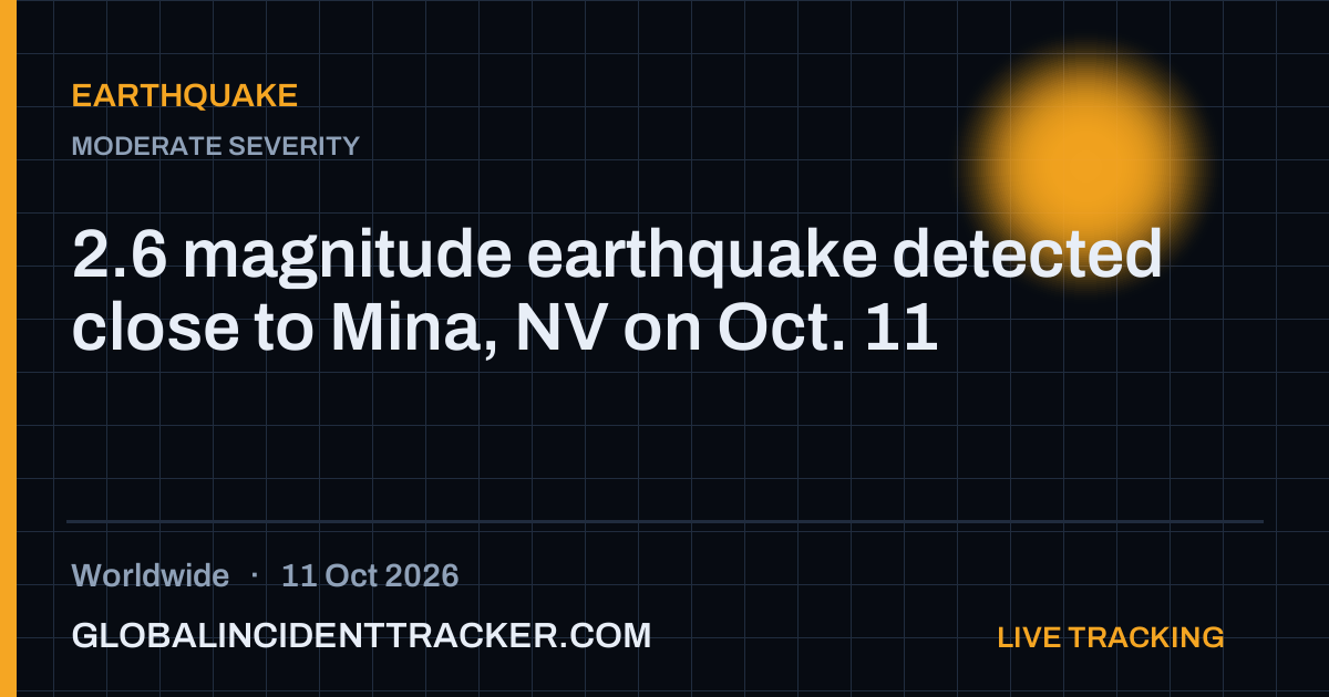 Earthquake incident in worldwide on 11 October 2026 — Global Incident Tracker report card