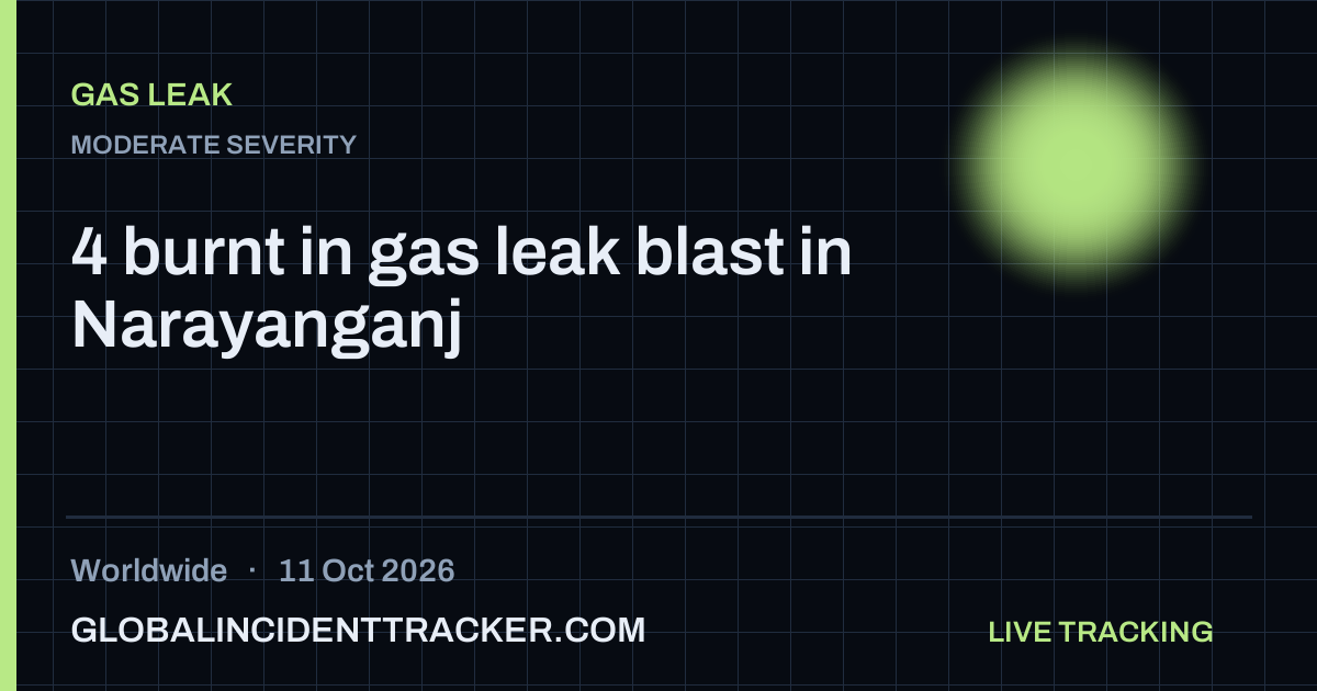 Gas Leak incident in worldwide on 11 October 2026 — Global Incident Tracker report card