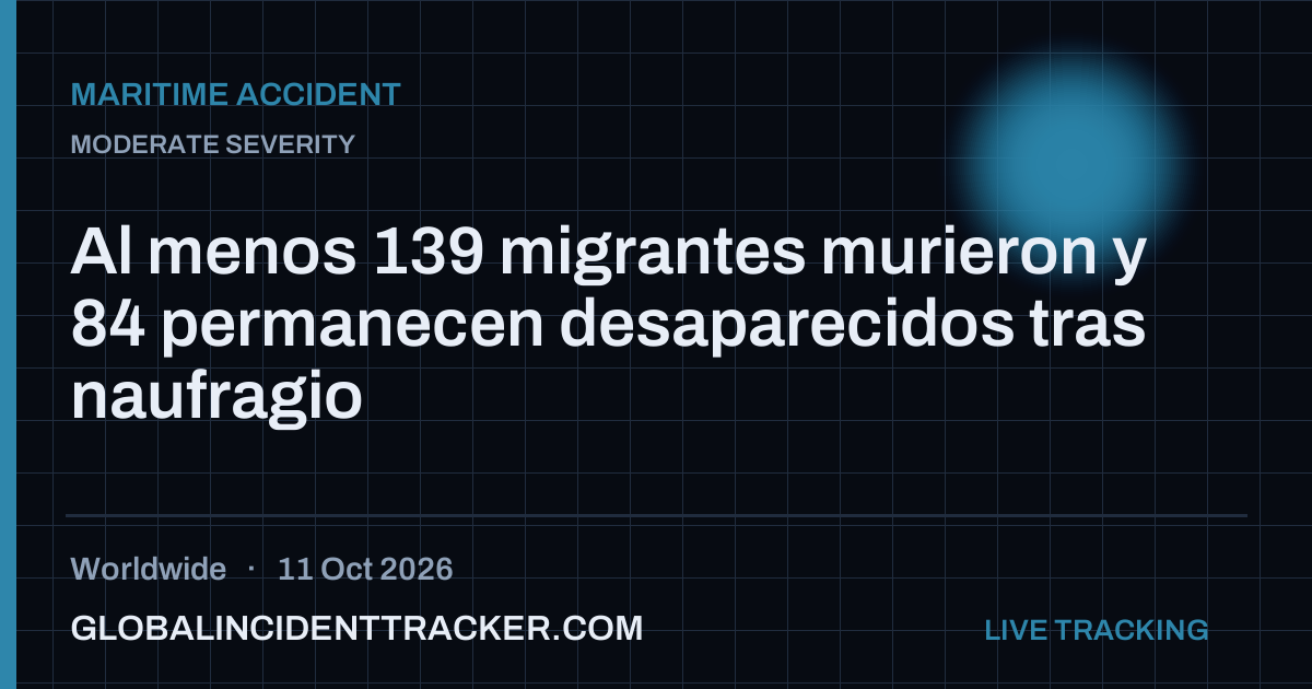 Maritime Accident incident in worldwide on 11 October 2026 — Global Incident Tracker report card