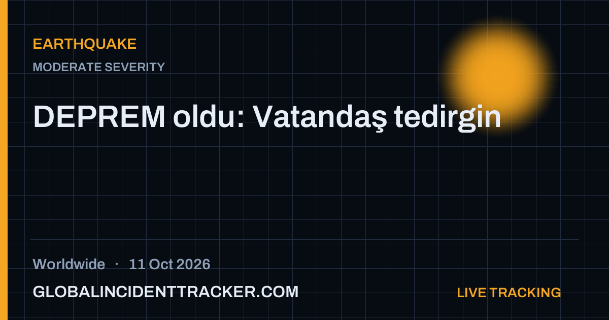 Earthquake incident in worldwide on 11 October 2026 — Global Incident Tracker report card