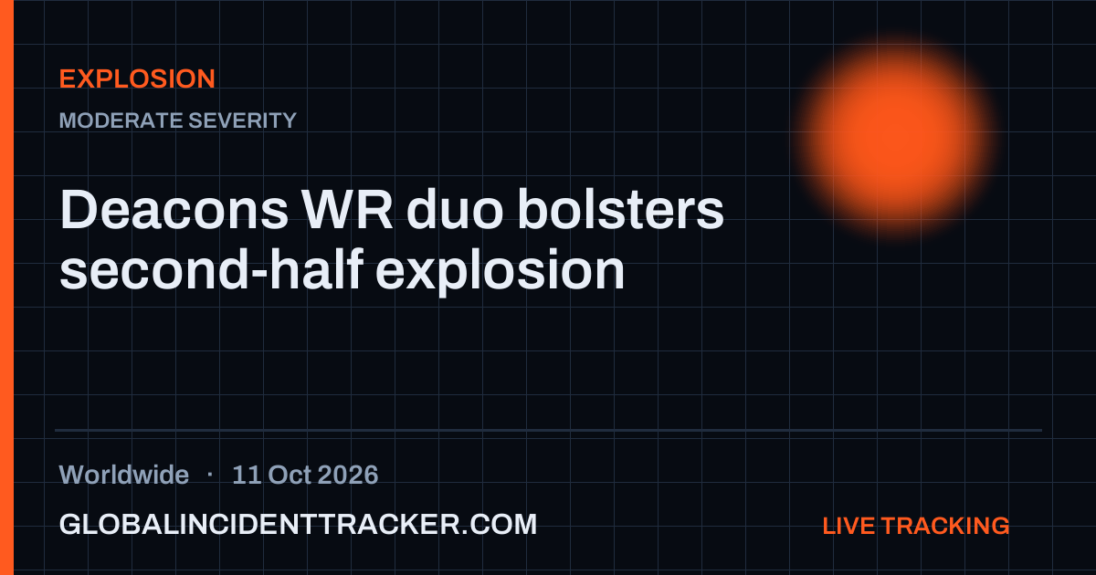 Explosion incident in worldwide on 11 October 2026 — Global Incident Tracker report card