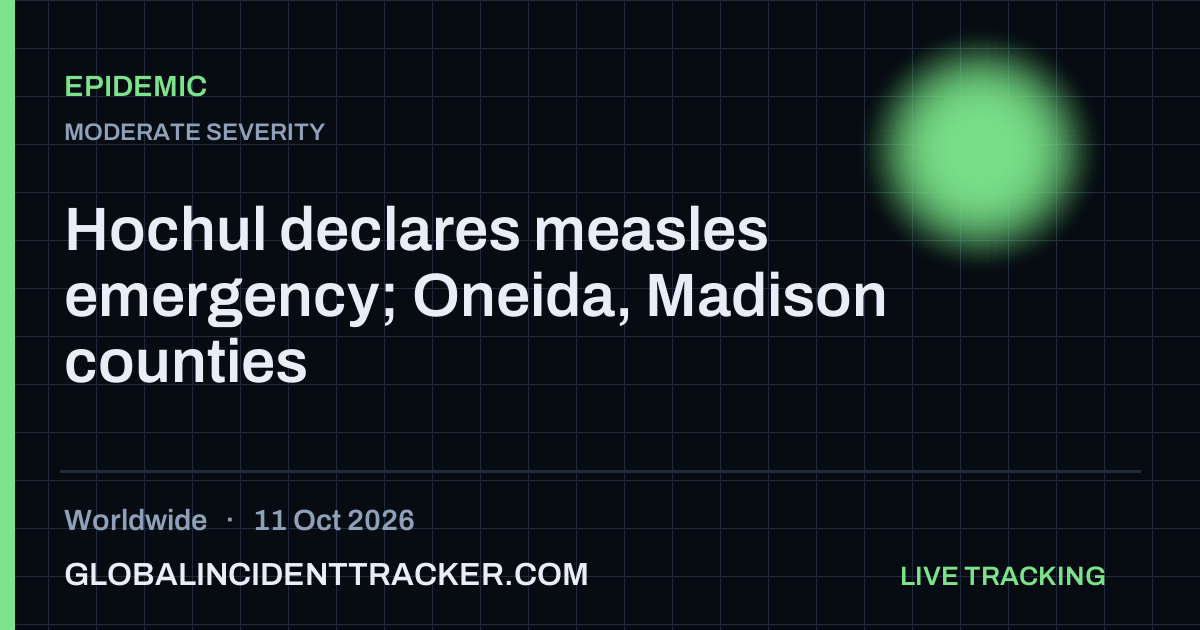 Epidemic incident in worldwide on 11 October 2026 — Global Incident Tracker report card