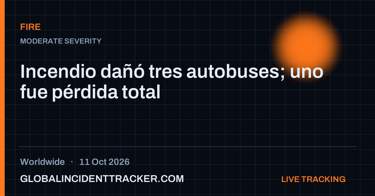 Fire incident in worldwide on 11 October 2026 — Global Incident Tracker report card