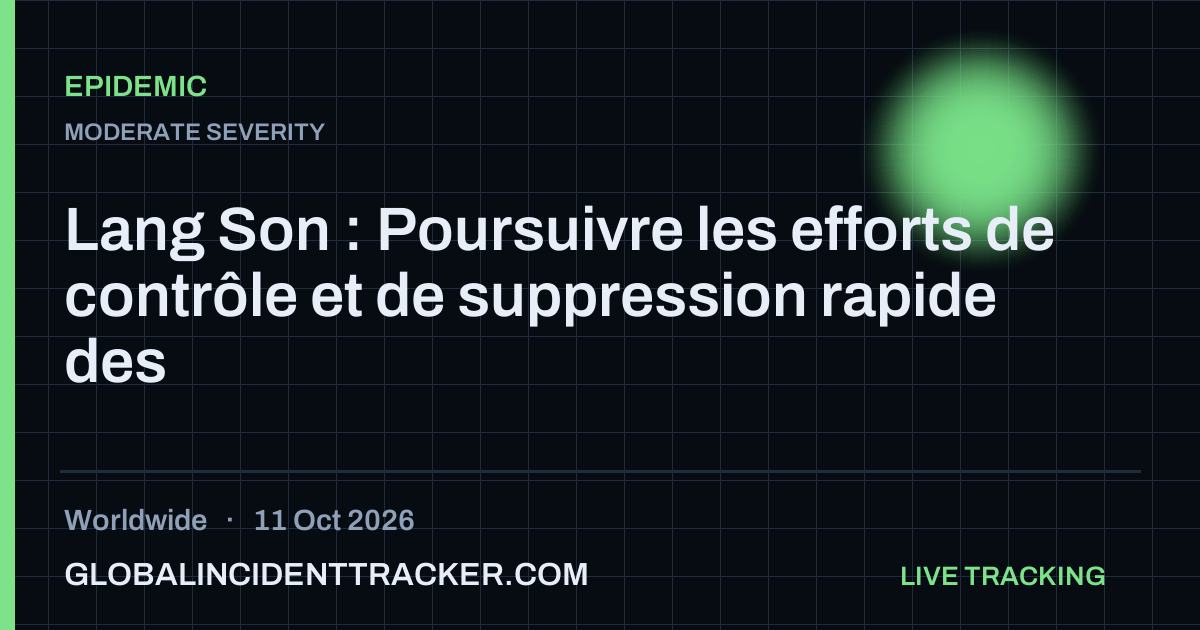 Epidemic incident in worldwide on 11 October 2026 — Global Incident Tracker report card