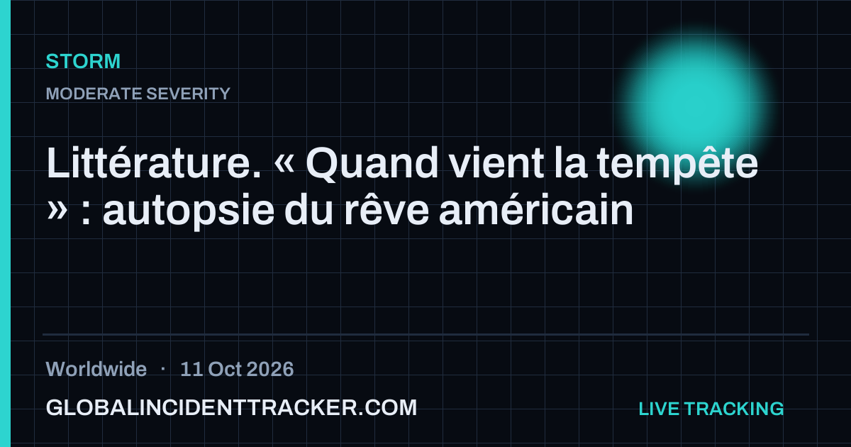 Storm incident in worldwide on 11 October 2026 — Global Incident Tracker report card
