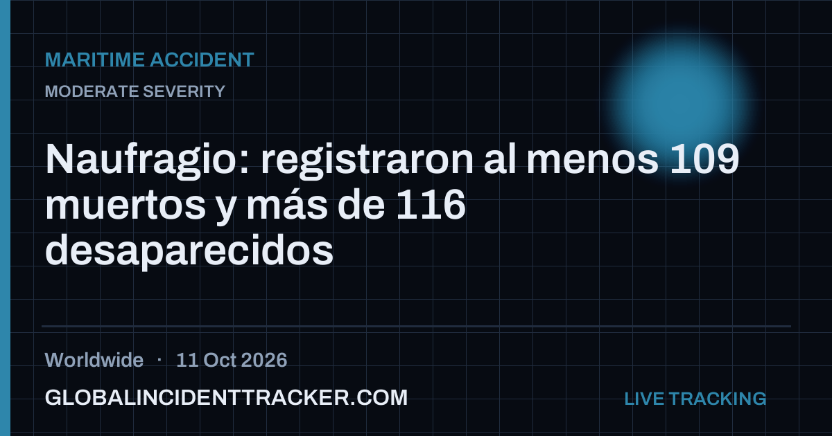 Maritime Accident incident in worldwide on 11 October 2026 — Global Incident Tracker report card
