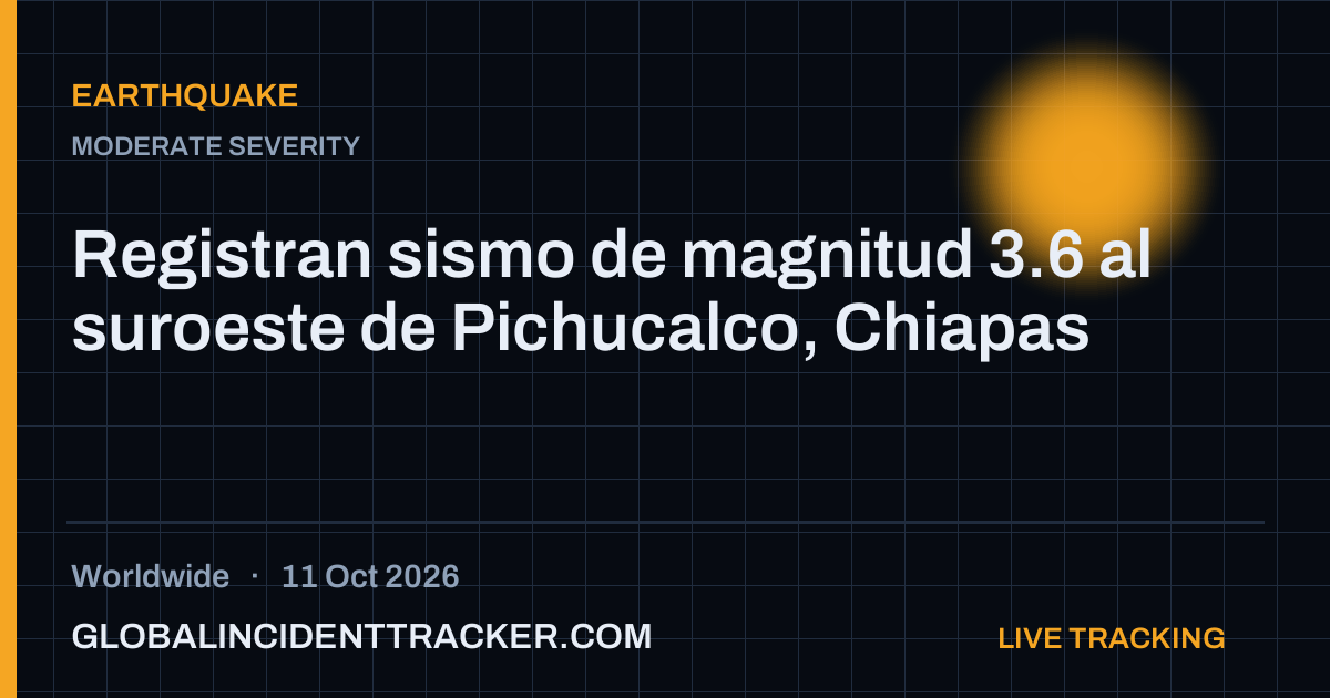 Earthquake incident in worldwide on 11 October 2026 — Global Incident Tracker report card