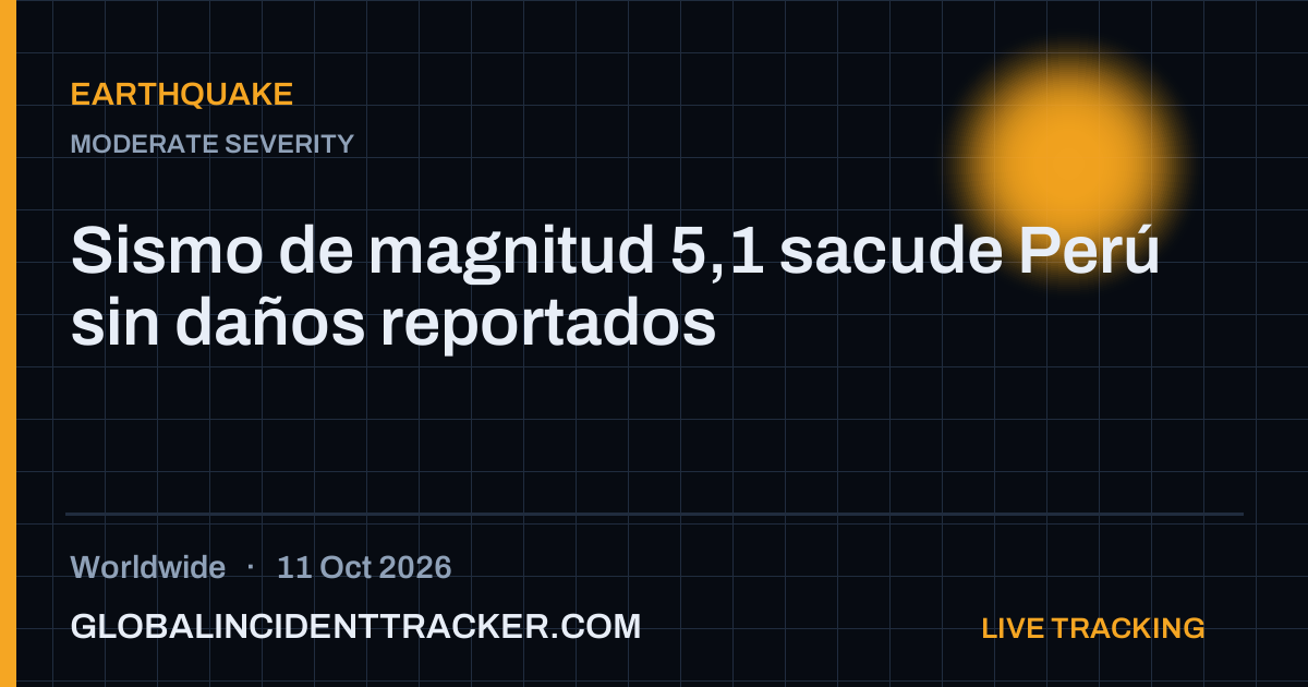 Earthquake incident in worldwide on 11 October 2026 — Global Incident Tracker report card