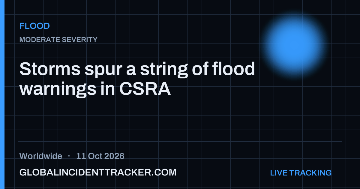 Flood incident in worldwide on 11 October 2026 — Global Incident Tracker report card