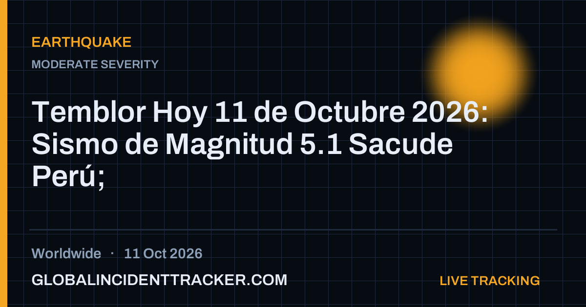 Earthquake incident in worldwide on 11 October 2026 — Global Incident Tracker report card