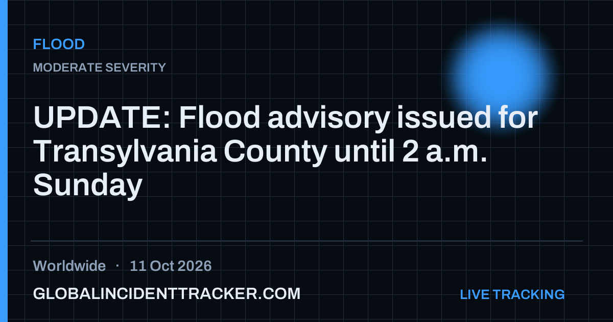 Flood incident in worldwide on 11 October 2026 — Global Incident Tracker report card